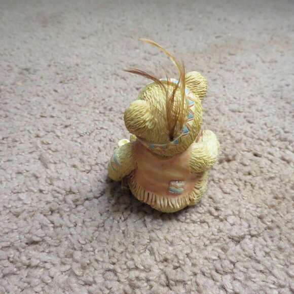 "How I Love Being Friends with You" Bucky Native Bear Figurine 1993 Hillman - Picture 2 of 4